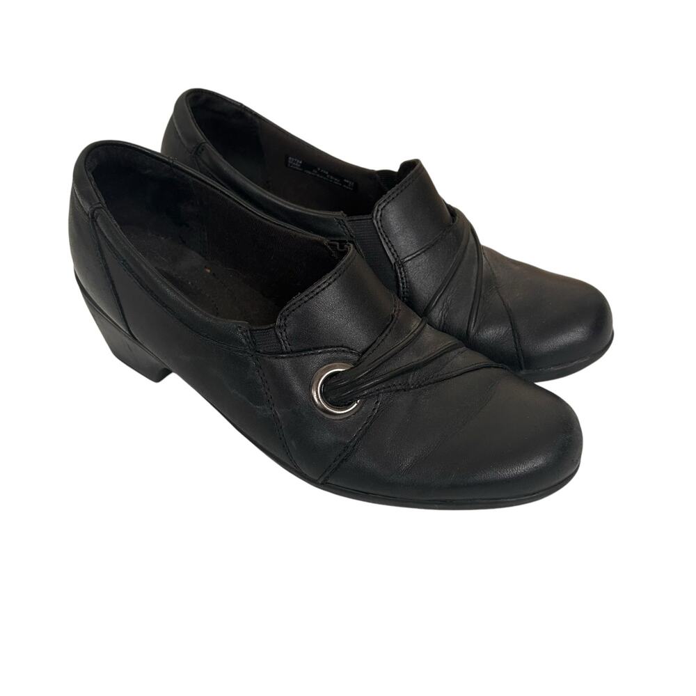 Clarks Black Leather Emslie Willa Loafers Sz 7.5